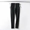 High elasticity Sexy Double Tied Rope jeans female feet autumn high waist slim pencil denim pants womens trousers 210420