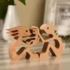 Oggetti decorativi Figurine Adornos De Madera Ornamenti da tavola Coppia di legno Mini versione Statua Decorazione domestica Witness You And Me Love Fam