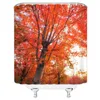 Shower Curtains Eco-friendly Fall Leaves Landscape Polyester High Quality Washable Bath Decor Scenery River With Hooks