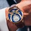 Watch Double Pendulum Automatic Mechanical Movement Fashion Deep Waterproof Men's Hollow 2021AILANG Wristwatches