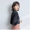 Primavera Outono Mulheres Chiffon Camisas Lanterna Sleeve Plain Blusas Feminino Tops Estilo Coreano Blusas 210520