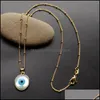 Hängsmycke Halsband Pendants Smycken Promotion! Naturlig Marquise Hjärta av Shell Halsband Runda Blå Evil Eye Mother Pearl Charms För Present D