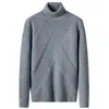 Biały Turtleneck Sweter Mężczyźni Zima Grube Ciepłe Męskie Weatry Moda Styl Dzianiny Długim Rękawem Turtlenecks Oversized 3XL 210601