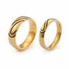 Pierścienie ślubne Dubai Gold para dla kobiet mężczyzn ze stali nierdzewnej serca Zaręcza