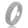 14K złote męskie 925 Silver Soild Diamond Round CZ Pierścienie mrożone Bling cyrkonia Hip Hop Ring Luksusowy deisnger prezenty biżuterii6658982