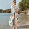 Maillots de bain Cover-ups Bohème Imprimé Long Kimono Cardigan Ouvert Avant Femmes Plus La Taille Beach Wear Maillot De Bain Cover Up Q528 210420