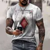 T-shirts pour hommes 2022 Poker imprimé d'été T-shirt à manches courtes respirantes décontractées et top 130-6xl