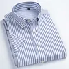 Macrosea Mäns Casual Striped Shirt Mäns Sommarstil Social Plaid Skjortor Högkvalitativ 100% Bomull Kortärmad Mens Skjortor 210708