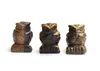 1.5 POUCES Hauteur Petite Taille Naturel Chakra Quartz Obsidienne Oeil De Tigre Pierre Sculpté Cristal Reiki Guérison Hibou Animal Figurine 1 pcs