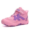 Kış çocuğun kızın yüksek üst renk eşleştirme açık rahat ayakkabılar su geçirmez anti-çarpışma aşınmaya dayanıklı dağcılık ayakkabı G1025