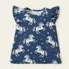 Arrivée Summer 3 pièces Enfant Licorne Rainbow Tees à volants Set Vêtements pour enfants 210528