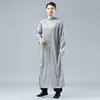 IEFB /men's wear spring satin gown robe Chinese style national costume long sleeve vent hem clothes 9Y1242 210524