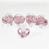 Nuovo design ciotola di vetro a forma di cuore rosa narghilè con ciotole per fumatori da 14 mm maschio per pipa ad acqua in vetro narghilè per piattaforme petrolifere bong