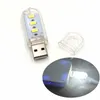 Mini luce notturna a LED portatile Attrezzatura da campeggio USB Power 3 LED Light 25630 Chip Lampada LED Portachiavi USB Luce bianca calda 799 Z2