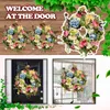 15 Inch Artificial Garlands Front Door Wreaths Artificial Rainbow Hydrangea Hanging Wreath For Home Indoor Outdoor Window Wall Q084169489