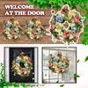 15 Inch Artificial Garlands Front Door Wreaths Artificial Rainbow Hydrangea Hanging Wreath For Home Indoor Outdoor Window Wall Q08266c