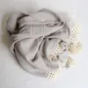 Bomull Tassel Baby Swaddle Wraps Infant Barnvagnskåpa Muslin Blankets Född filtbad Gaze Bind Quilt 220225