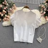 Summer Women's Shirt French Retro Solid Color V-neck Hollow Ruffled Sleeve Bow-knot Slimming Female Tops LH640 Blouses & Shirts