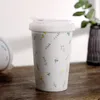 Ceramic Coffee Cup Water Bottle With Cover Anti-scalding Silicone Ring My 500ML 400ML