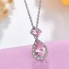 Pendanthalsband 11.11 Water Drop Cubic Zirconia Wedding Jewellery Necklace Inlay Luxury Crystal Bijoux Gift for Women Party