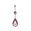 YYJFF D0059 Anello per pancia in 2 colori trasparenti e rosa, stile gradevole con gioielli penetranti per il corpo