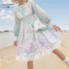 Kawaii giapponese Angelo Clessidra Lolita Jsk Dress Donna Primavera Autunno Soft Sister Wind Cute Bow Cat Strap Sweet 210520