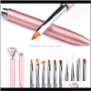 Art Kits Rose Gold Painted Pen Manicure Tools Tweezers Rhinestones Diamond Set For Salon Nail Diy Mixed Pearl Metal Accessories Rv7013303