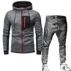 Lauf-Sets Turnhallen Frühjahr Männliche Jacke + Hosen Lässig Track Anzug Männer Sweatshirt Fleece Trainingsanzüge 2021 Herbst Winter Sportswear Männer der Fitness