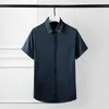 Men's Casual Shirts Minglu Mens Luxury Skull Rivet Solid Color Short Sleeve Dress Plus Size 4xl Party Night Club Slim Shirt ManMen's