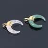 Fashion Jewelry Pendant DIY Chain Natural Crystal Agate Moonstone Copper Wire Semi-wound Crescent Multi-color Energy Gemstone Semi-Bronze Buckle Unisex