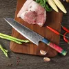 Damascus Steel Chef Knife 8'' Kitchen Nakiri Knife Japanese Professional Kitchen Knife Solidified Wood The Handle Color Is Shipped Randomly