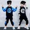 Ensemble de vêtements bébé garçon pour printemps enfants vestes et pantalons à capuche amples Patchwork deux pièces coréen adolescent Sport 210622
