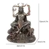 Resin Statues Cernunnos Sitting Statue Sculpture Celtic God Figure Underworld Statue For Home Garden Decoration 210811