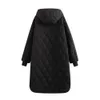 ZA Rahat Kış Yüksek Kalite Basit Tasarım Kadınlar Uzun Pamuk Ceket Kapüşonlu Mont Uzun Kollu Kadın Giyim Şık Palto 211013