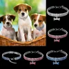 Dog Collar Leashes Fashion Bling Crystal Cat Justerbart halsband för små hundar Katter Chihuahua Pug Yorkshire Pet Collar Tillbehör