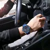 Armbandsur Megir Blue Sports herrklockor med silikonband 2022 Vattentät kronograf Analog militär kvarts armbandsur för man