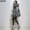 Roupas de inverno femininas Coreano Solta Parkas Mulheres Média Longa Espessada Baiacada Plus Size Roupas para Mulheres 211130