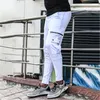 Mens Outdoor Cargo Långbyxor Fashion Trend Drawstring Fitness Running Sweatpants Sommar Man Plus Storlek Casual Skinny Byxor