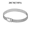 925 Sterling Silver Armband Passande Pandora Reflexion Klipp DIY Smycken Present Hjärta Rund Form Charm Pärla Säkerhetskedja