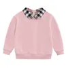 Baby Girls Pullover Plaid Barn Kläder Kids Topp Fashion Sports Sweatshirt Costume Spring Autumn 2-7 år