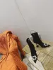 아미 나 럭셔리 캐주얼 발목 부츠 스웨이드 가죽 뾰족한 고전적인 하이힐 지퍼 태양 나비 크기 35-42