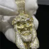 Hip Hop Iced Out Chain Jesus Pendant Necklace Gold Silver Plated Full Zircon Mens Bling Jewelry Gift236w