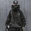 Techwear-Jacke für Herren, schwarzer Frühlings-japanischer Streetwear-Kapuzenmantel 211126