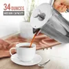 350/800/1000 ml Fransız Paslanmaz Çelik Ekran Çift Duvarlı Percolator Cezve Çay Basın Espresso Maker