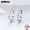 WOSTU 2019 ECHTE 925 Sterling Dazzling CZ Hoop Oorbellen voor Dames Merk S925 Silver Sieraden Gift CQE351