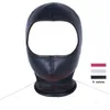 NXY SM Sex Dorosłych Zabawki All-Inclusive Twarzy Kaptur Skórzany Maska Dorośli Gry Pary Flirt Zabawki BDSM Bondage Black Headgear Ogranicz Mężczyzna / Kobiety1220