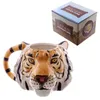 2021 Nowy kreatywny 3d trójwymiarowy lew tygrys głowy ceramiczny kubek ręcznie rysowane bestia filiżanka kawy