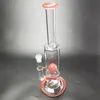 Cachininha de vidro cor-de-rosa BONG com a bola da tubulação de água do óleo da tubulação de aleta dos acessórios de fumo 14mm