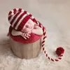 Dessin animé nouveau-né infantile Crochet tricoté noël cerf bébé chapeaux pour garçon fille casquette photographie accessoires nœud papillon chapeau fille