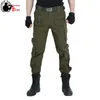Cargo Pants Men Camo Military Style Tactical Joggers Knee Zipper Pockets Multi Cargo Trouser Green Male Army Camouflage Clothing 210518